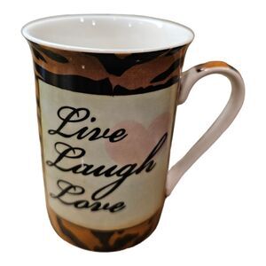 KENT‎ POTTERY Live, Laughter, Love Animal Print Mug - 12 Oz.